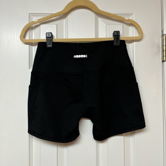 Ododos High Waist Black Athletic Bike Shorts - Picture 4 of 8